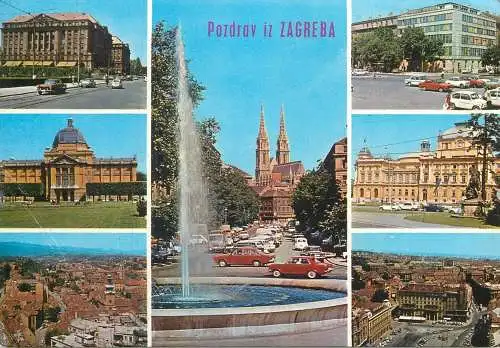 Croatia Zagreb multi view Greetings from Post card