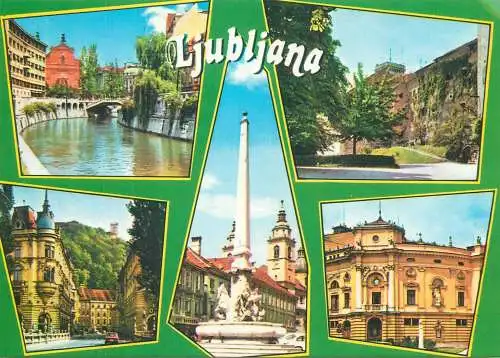 Post card Slovenia Ljubljana multi view