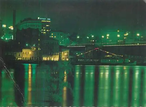 Belgrad Serbia by night Postcard