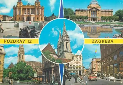 multi view Postcard Croatia Greetings from Zagreb