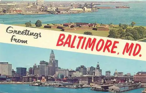 Postcard USA Baltimore MD multi view