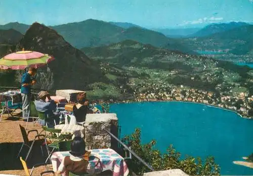 Postcard Switzerland Lugano S. Salvatore seen from Monte Bre