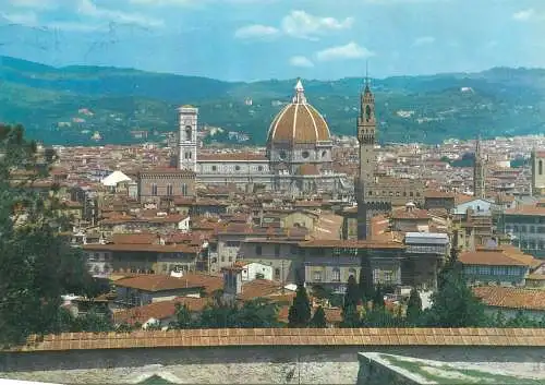 Postcard Italy Firenze cityscape panorama from Fort Belvedere