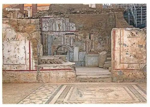 Postcard Turkey Izmir Efes terraced houses ancient city architecture