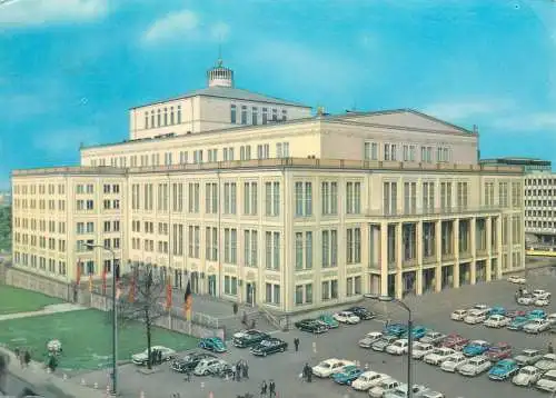 Post card Germany Leipzig Karl Marx Square Opera