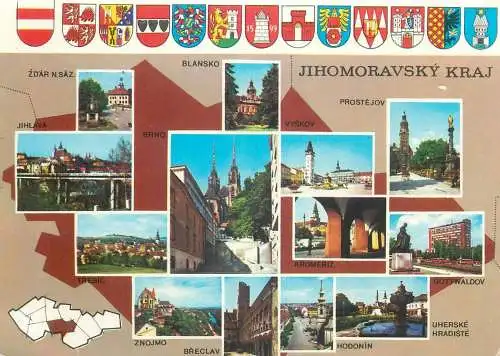 Post card Czech Republic South-Moravian region multi view