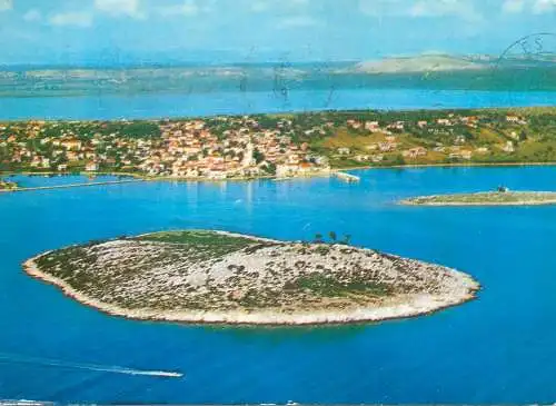 Postcard Croatia Pakostane coast aerial
