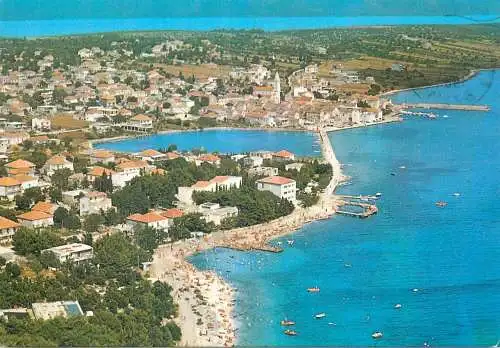 Postcard Croatia Pakostane coast aerial
