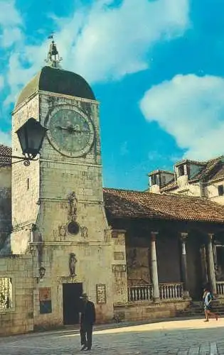 Postcard Croatia Trogir clocktower