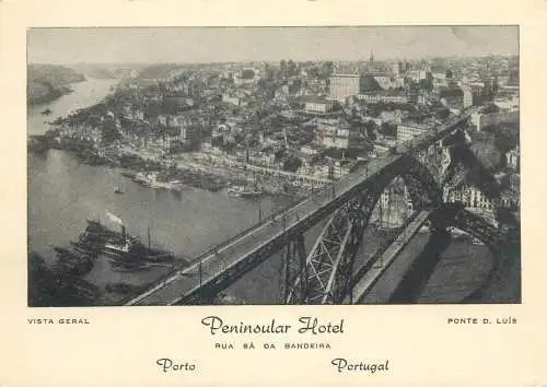 Postcard hotels restaurants Portugal Porto peninsular hotel Bandeira bridge
