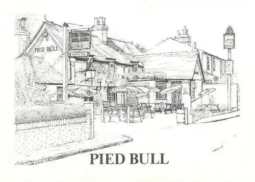 Postcard UK England Pied Bull house etch