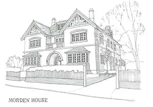 Postcard UK England Morden house etch