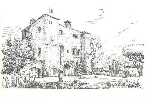 Postcard Uk England Bickleigh Castle etch