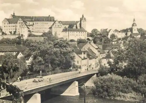 Postcard Germany Colditz bridge and castle