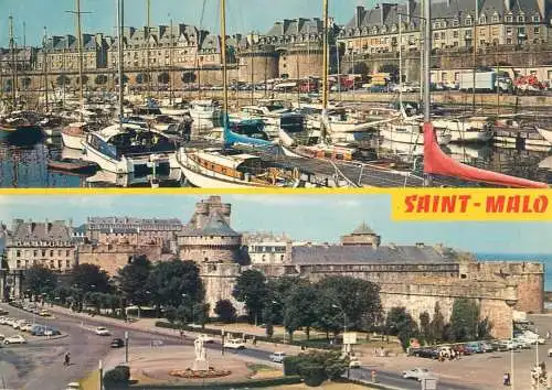 Postcard France Saint Malo harbour 1981
