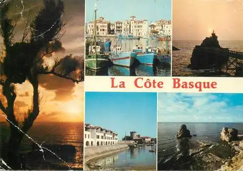 Postcard France La Cote Basque multi view 1975