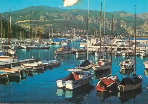 Postcard France Alpes Maritimes Saint-Jean-Cap-Ferrat harbour ship 1979