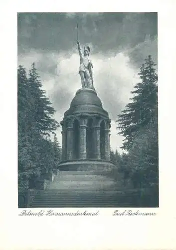 Postcard Germany Detmol statue Paul Beckmann
