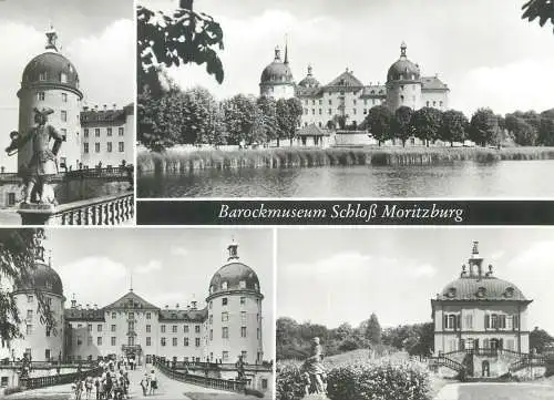 Postcard Germany Schloss Moritzburg barockmuseum multi view Dresden