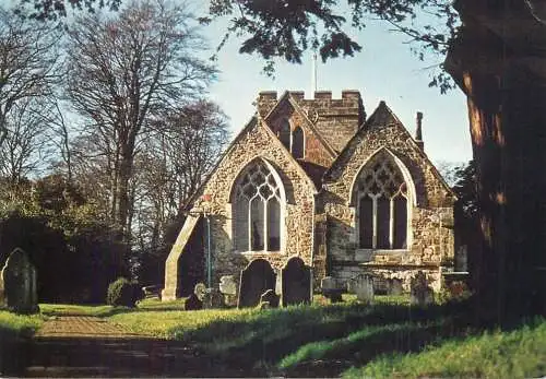 Post card England Brightling Church of St Thomas a Becket