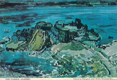 Postcard Channel Islands Alderney Fort Clonque picture by Margaret-Jean White