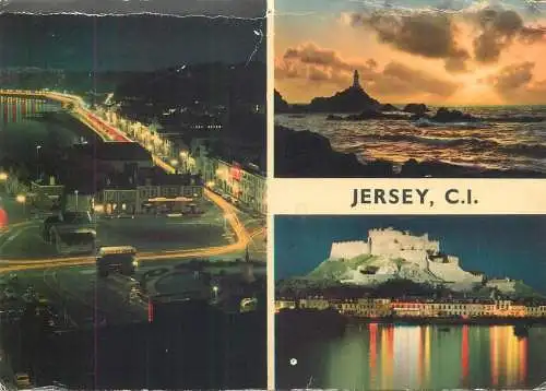 multi view Postcard Channel Islands Jersey several nocturnal aspects