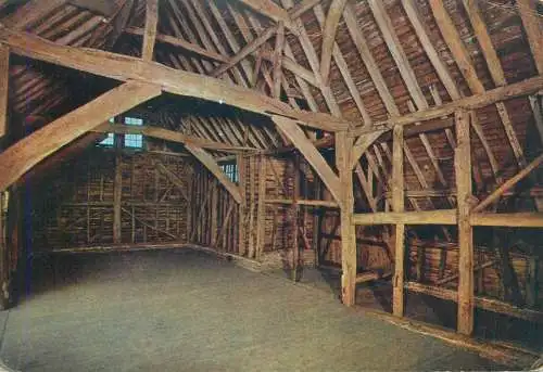 Postcard England interior of the Mayflower Barn at Old Jordans Baconsfield