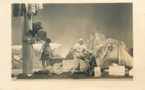 Robinson theatre play scene German State Theater in Sibiu vintage real photo postcard Romania