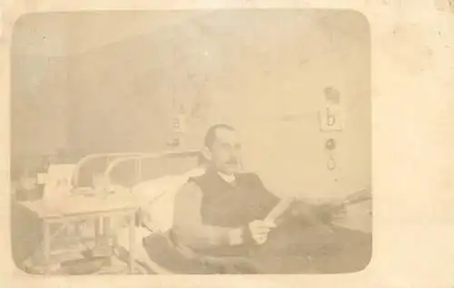 Anonymous person vintage photo postcard hospital instant photograph