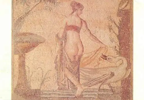Postcard Leda and the swan mosaic from Palaepahos