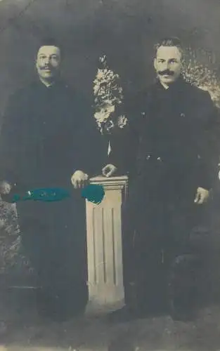 Vintage photo postcard men portrait moustache