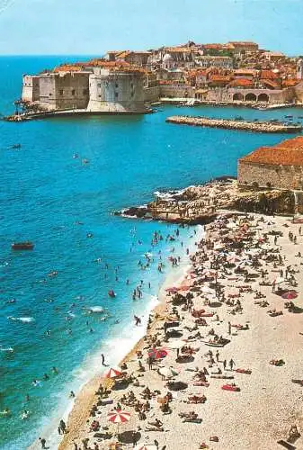 Postcard Croatia Dubrovnik beach panoramic view