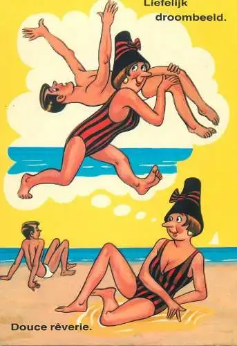 Postcard littoral types and scenes humorous funny illustration