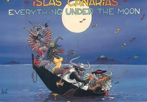 signed fantasy fairy tale Postcard Everything under the moon Tenerife Islas Canarias