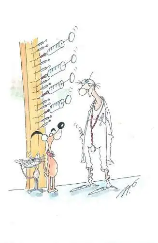Postcard Medical vaccine caricature funny drawing