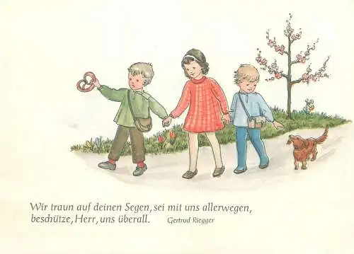 Postcard children illustration Gertrud Riegger