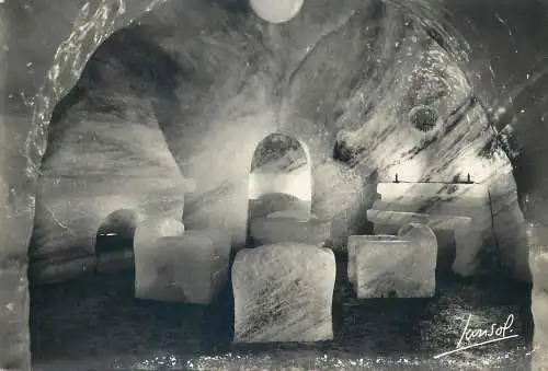 Postcard France Chamonix le Montenvers la grotte de la Mer de glace 1957