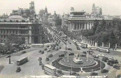 Postcard Spain Madrid plaza de la Cibeles y calle de Alcala