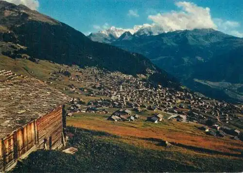Postcard Switzerland Verbier mountain scene 1979