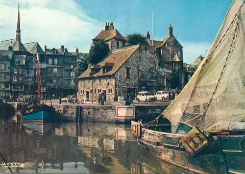 Postcard France Honfleur la lieutenance 1990 fishing ship