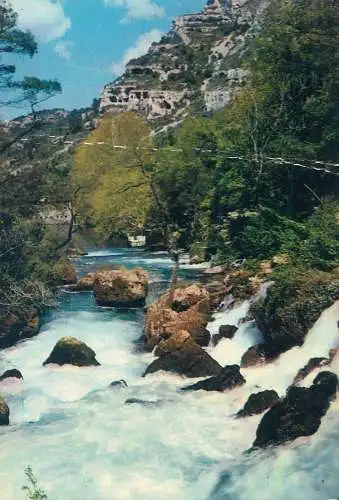 Postcard France Fontaine de Vaucluse 1979 waterfall