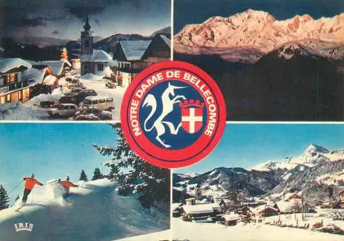 Postcard France Notre Dame de Bellencome multi view Mont Blanc 1975