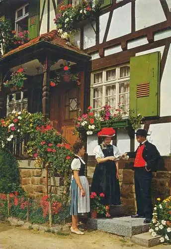 Postcard Germany Schwarzwald Black Forest typical traditional costume