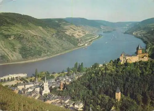 Postcard Germany Bacharach am Rhein mit Jugendburg Staleck