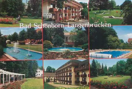 Mini-golf topical retated postcard Germany Bad Schonborn Langenbrucken multi view