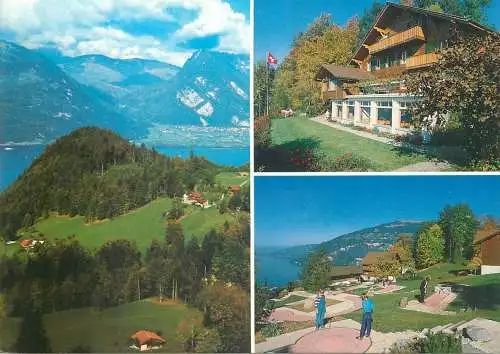 Mini-golf topical retated postcard Switzerland Ferienheim der Pilgermission St. Chrischona 1988