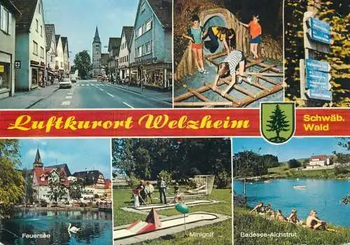 Mini-golf topical retated postcard Germany Luftkurort Welzheim multi view