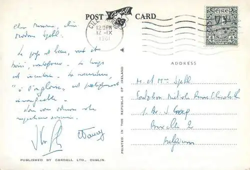 Postcard Ireland Killarney lakes view