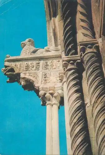 Postcard Croatia Korčula portal cathedral ruins 1966
