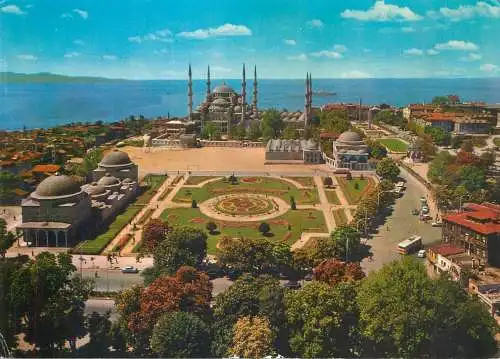 Postcard Turkey the blue mosque Sultan Ahmet mosque minaret
